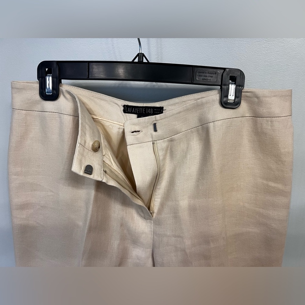Lafayette Linen Wide-Leg Trousers - Women’s Size 12 - Cream/Beige - Picture 2 of 6